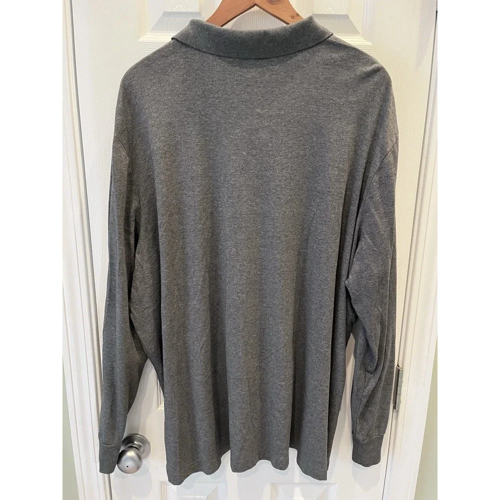 Polo Ralph Lauren Polo Shirt Mens XXL Gray Rugby Classic Fit Pony Long Sleeve